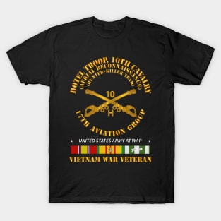 H Troop 10th Cav Regt - Hunter Kill w Cav Br - VN SVC T-Shirt